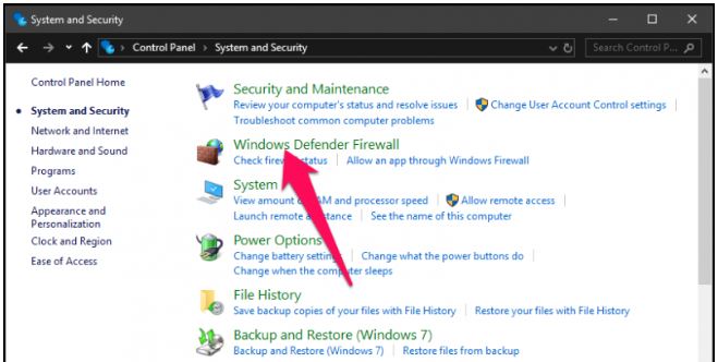 Bước 3: Nhấn chọn Windows Defender Firewall