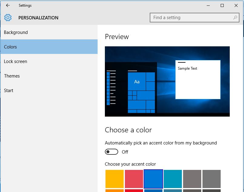 Kích hoạt màng hình tối cho Windows 10